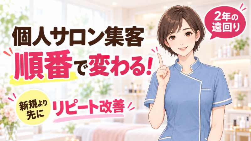 個人サロンの集客は順番で変わる。新規より先にリピート改善、2年の遠回りでわかったこと